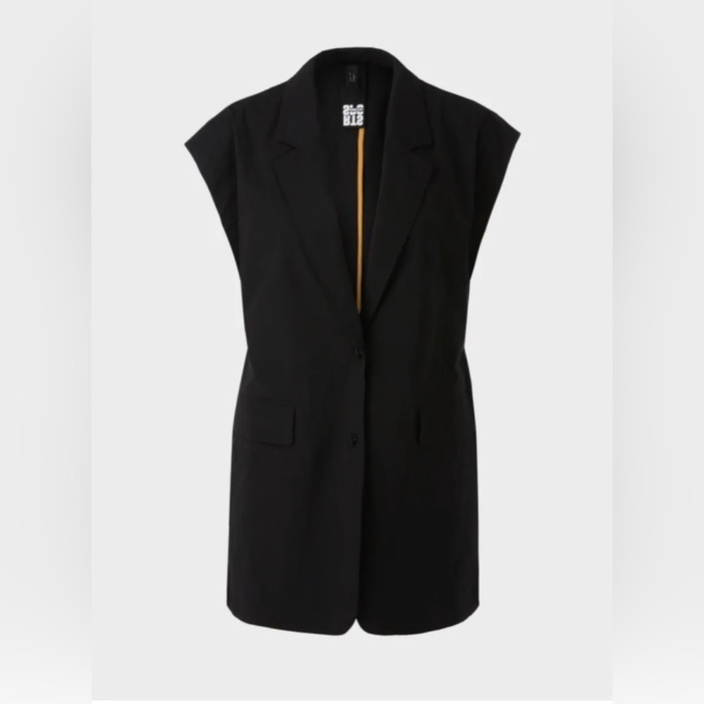 MARC CAIN SPORTY Waistcoat w/ Lapel & Drawstring Black Women’s N1 / US 4